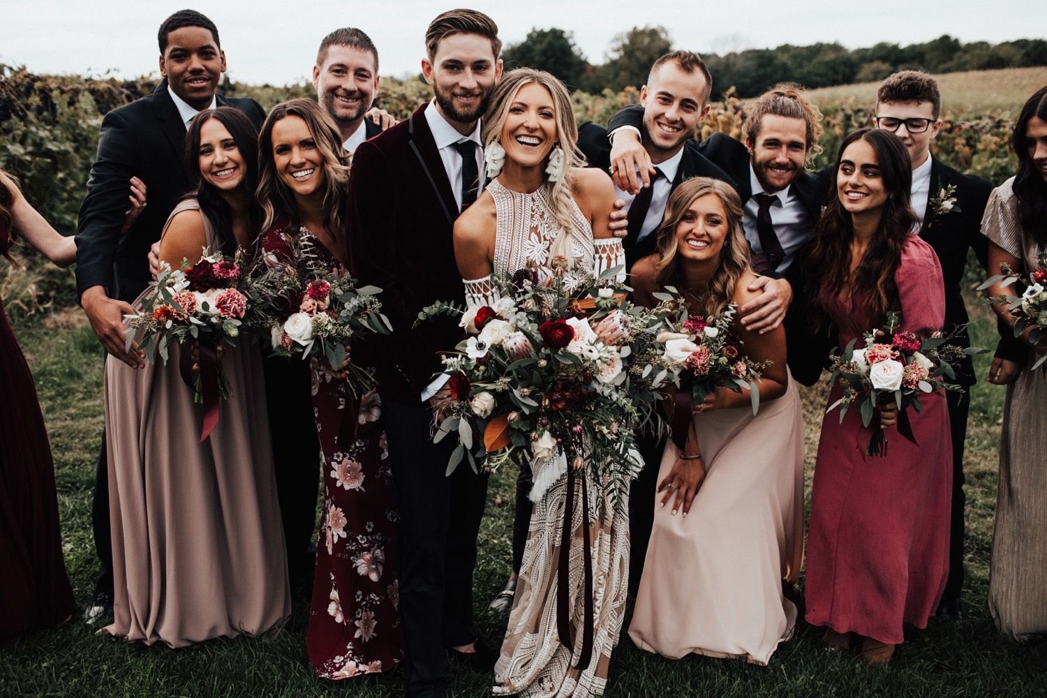 boho wedding party