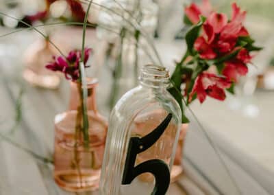 glass bottle table numbers