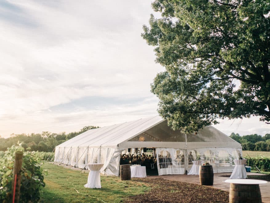outdoor wedding venues vineyard tent