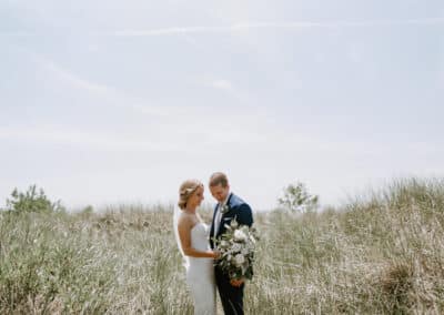dune grass wedding photo