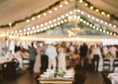 chandelier in tent