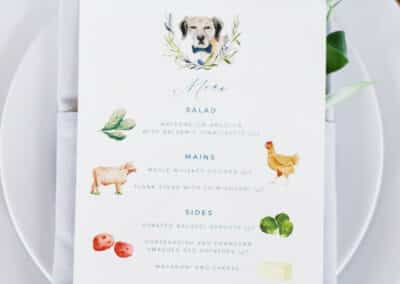 dog on wedding menu