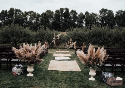 fall boho wedding ceremony