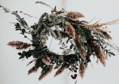 pampas grass floral chandelier