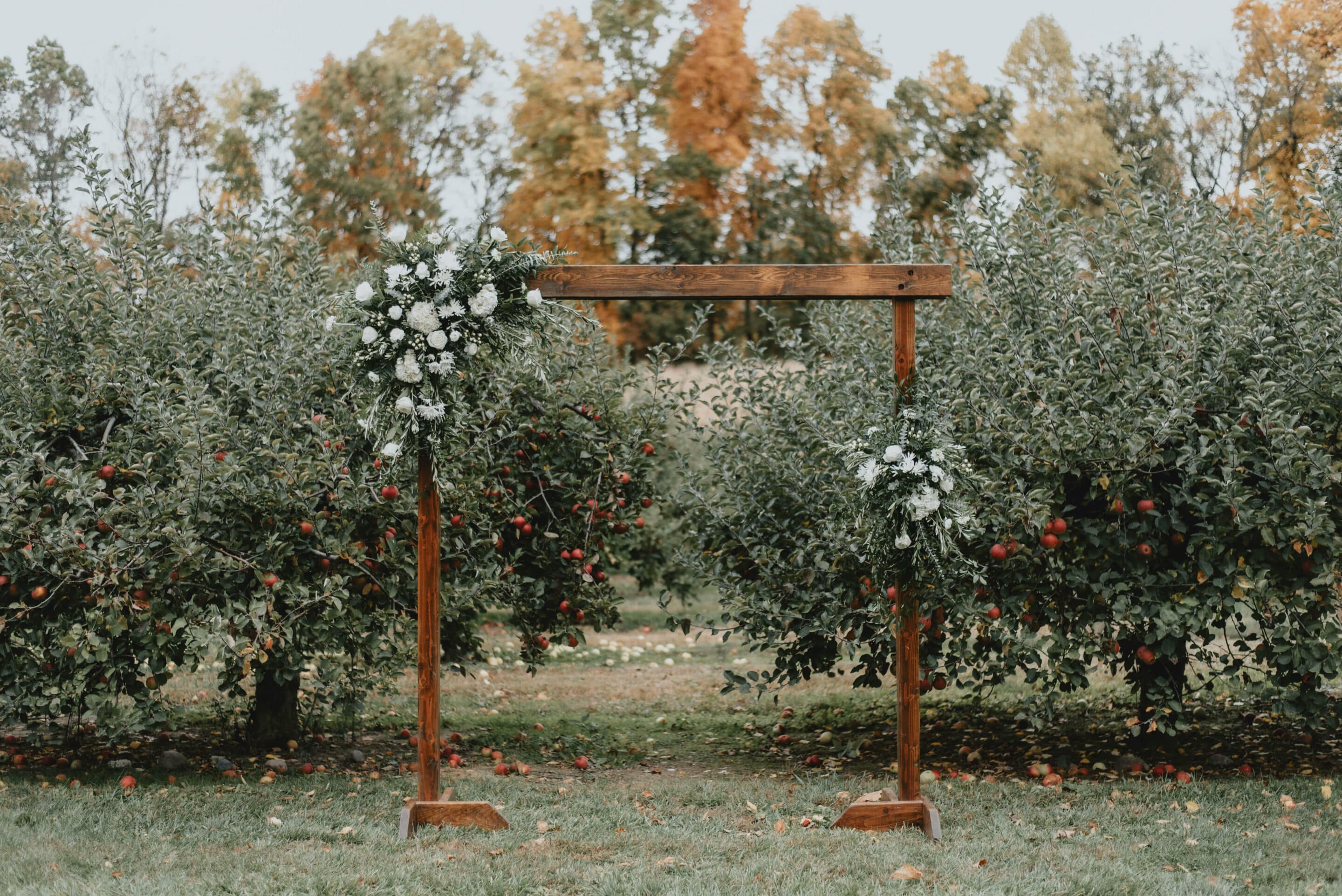 rustic wooden ceremony arch